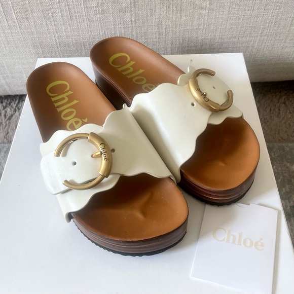 Chloe Ingrid Platform Sandals with Gold Buckle - Picture 2 of 12